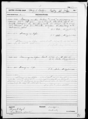 USS G E BADGER > War Diary, 7/1-31/43