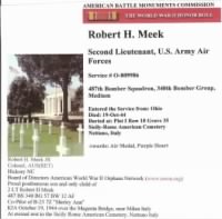 Lt Robt. Meek, Co-Pilot on the Shirley Ann KIA 19 Oct.'44