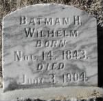 Original headstone for Bateman Haight Wilhelm