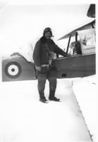 Jim Bugbee with a RCAF Trainer plane in Canada, 1940-1941.