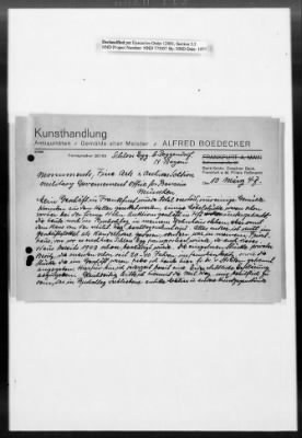 Thumbnail for Administrative Records > Art Dealers: Bernheimer-Zinckgraf