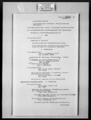 Thumbnail for General Records > German Bureaus At Reich E Land Level Concerned With Mfa&A Doc. No.27 Copy:A Date: 23 June 1944 Source:MH