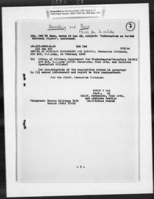 Restitution Claim Records > Restitution Cases: General Correspondence-France Claims, January 1946-April 1946