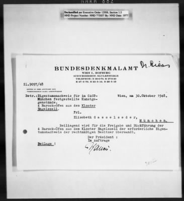 Restitution Claim Records > Austria Claims, Alphabetical: Czernin-Ernst