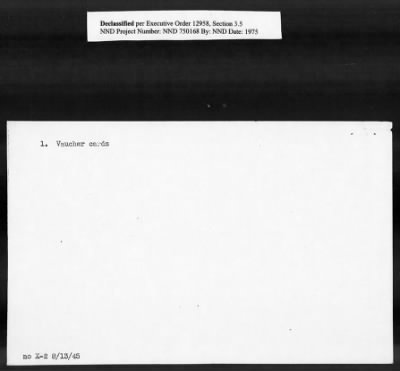 Thumbnail for Card File on Art-Looting Suspects > RECORDS OF THE AMERICAN COMMISSION FOR THE PROTECTION AND SALVAGE OF ARTISTIC AND HISTORIC MONUMENTS IN WAR AREAS (THE ROBERTS COMMISSION), 1943-1946