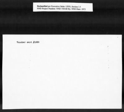 Thumbnail for Card File on Art-Looting Suspects > RECORDS OF THE AMERICAN COMMISSION FOR THE PROTECTION AND SALVAGE OF ARTISTIC AND HISTORIC MONUMENTS IN WAR AREAS (THE ROBERTS COMMISSION), 1943-1946