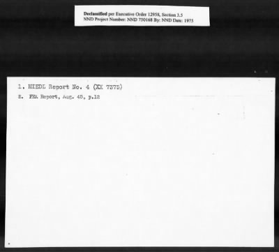 Thumbnail for Card File on Art-Looting Suspects > RECORDS OF THE AMERICAN COMMISSION FOR THE PROTECTION AND SALVAGE OF ARTISTIC AND HISTORIC MONUMENTS IN WAR AREAS (THE ROBERTS COMMISSION), 1943-1946