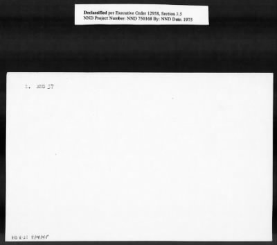 Thumbnail for Card File on Art-Looting Suspects > RECORDS OF THE AMERICAN COMMISSION FOR THE PROTECTION AND SALVAGE OF ARTISTIC AND HISTORIC MONUMENTS IN WAR AREAS (THE ROBERTS COMMISSION), 1943-1946