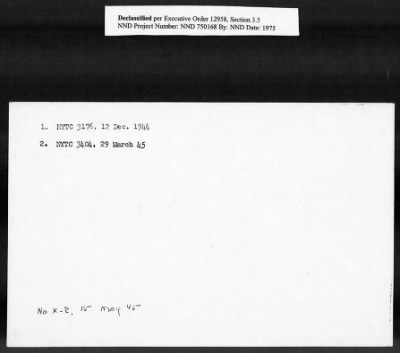 Thumbnail for Card File on Art-Looting Suspects > RECORDS OF THE AMERICAN COMMISSION FOR THE PROTECTION AND SALVAGE OF ARTISTIC AND HISTORIC MONUMENTS IN WAR AREAS (THE ROBERTS COMMISSION), 1943-1946