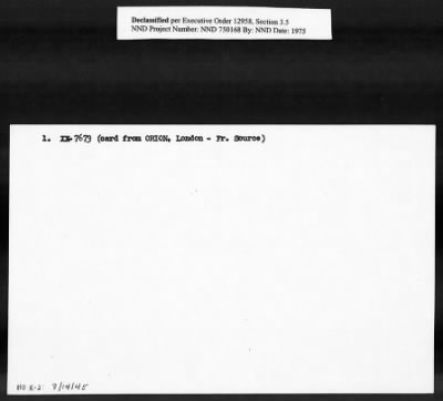 Thumbnail for Card File on Art-Looting Suspects > RECORDS OF THE AMERICAN COMMISSION FOR THE PROTECTION AND SALVAGE OF ARTISTIC AND HISTORIC MONUMENTS IN WAR AREAS (THE ROBERTS COMMISSION), 1943-1946