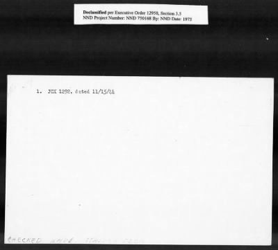 Thumbnail for Card File on Art-Looting Suspects > RECORDS OF THE AMERICAN COMMISSION FOR THE PROTECTION AND SALVAGE OF ARTISTIC AND HISTORIC MONUMENTS IN WAR AREAS (THE ROBERTS COMMISSION), 1943-1946