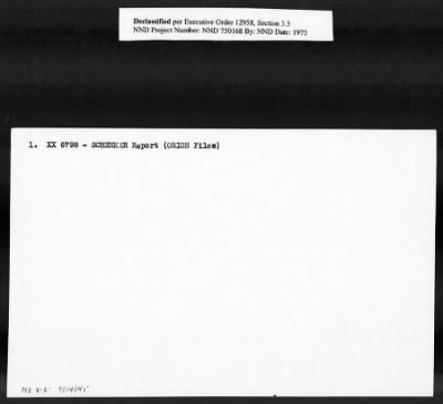 Thumbnail for Card File on Art-Looting Suspects > RECORDS OF THE AMERICAN COMMISSION FOR THE PROTECTION AND SALVAGE OF ARTISTIC AND HISTORIC MONUMENTS IN WAR AREAS (THE ROBERTS COMMISSION), 1943-1946