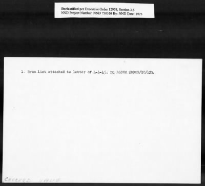 Card File on Art-Looting Suspects > RECORDS OF THE AMERICAN COMMISSION FOR THE PROTECTION AND SALVAGE OF ARTISTIC AND HISTORIC MONUMENTS IN WAR AREAS (THE ROBERTS COMMISSION), 1943-1946