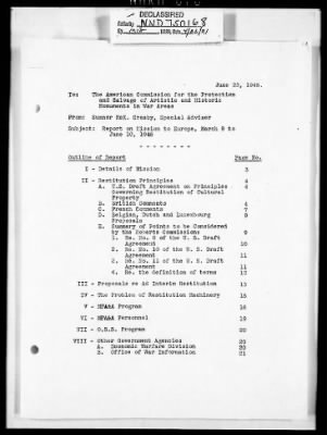 Thumbnail for Records Relating to the Restitution of Cultural Materials > Office Of Strategic Services (OSS) - Special Reports Art Unit (1 Of 7)