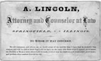 Lincoln's Business Card.