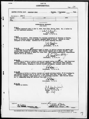 USS HALLIGAN > War Diary, 9/1-30/43