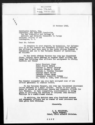 Correspondence with Commission Members and Personnel > Cairns, Huntington John Gilmore And John H. Scarff [Oct 1943-Dec 1944