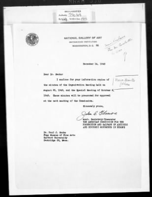 Correspondence with Commission Members and Personnel > Cairns, Huntington John Gilmore And John H. Scarff [Oct 1943-Dec 1944