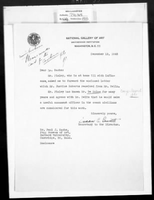 Correspondence with Commission Members and Personnel > Cairns, Huntington John Gilmore And John H. Scarff [Oct 1943-Dec 1944