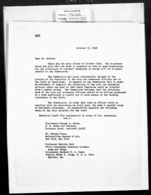 Correspondence with Commission Members and Personnel > Cairns, Huntington John Gilmore And John H. Scarff [Oct 1943-Dec 1944