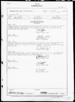 USS HAZELWOOD > War Diary, 8/1-31/43