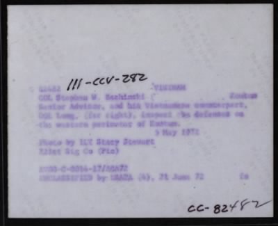 Thumbnail for Military Assistance Command, Vietnam (MACV) > CC82482