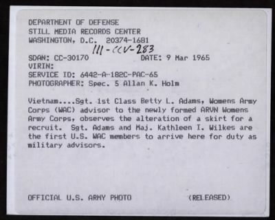 Military Assistance Command, Vietnam (MACV). Advisors > CC30170