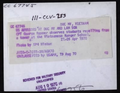 Thumbnail for Military Assistance Command, Vietnam (MACV). Advisors > CC67745