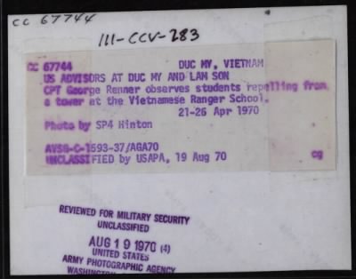 Thumbnail for Military Assistance Command, Vietnam (MACV). Advisors > CC67744