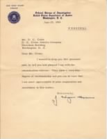 June 29, 1950 letter, J. Edgar Hoover to D.C. Crain