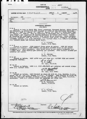 USS COLORADO > War Diary, 8/1-31/43