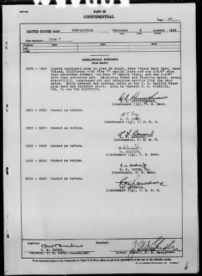 USS MINNEAPOLIS > War Diary, 8/1-31/43