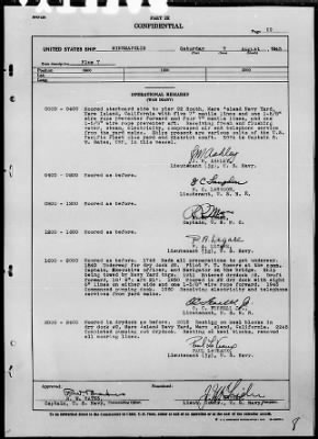 USS MINNEAPOLIS > War Diary, 8/1-31/43