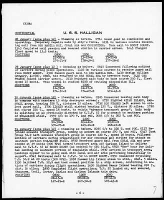 Thumbnail for USS HALLIGAN > War Diary, 1/1-31/44