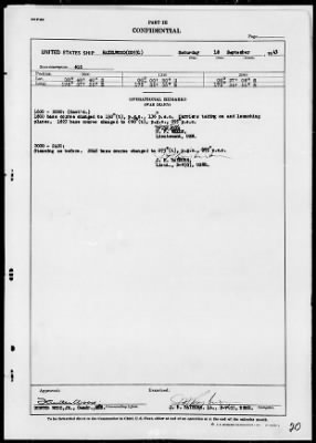 USS HAZELWOOD > War Diary, 9/1/43 to 10/31/43