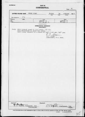 USS DORAN > War Diary, 10/1-31/43