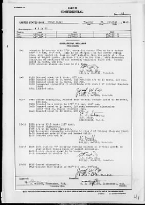 USS DORAN > War Diary, 10/1-31/43