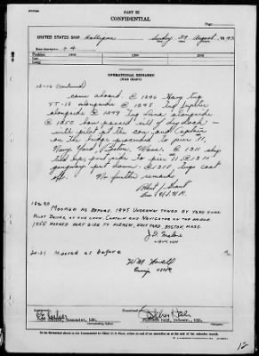 USS HALLIGAN > War Diary, 8/19-31/43