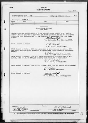 USS UTE > War Diary, 11/1-30/43