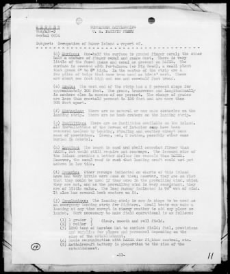 Thumbnail for COMTASKFOR 11 > Act Rep, Occupation of Baker Is, 9/1/43