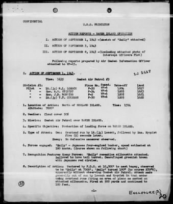 Thumbnail for COMTASKFOR 11 > Act Rep, Occupation of Baker Is, 9/1/43