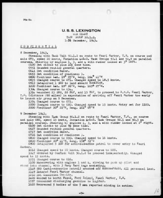 USS LEXINGTON > War Diary, 12/1-31/43