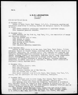 USS LEXINGTON > War Diary, 12/1-31/43