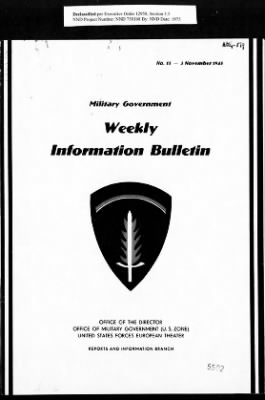 Thumbnail for MFAA Field Reports > ETO - Weekly Information Bulletin, 3 Nov. 45 [AMG-179]