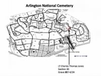 Map of Tom's gravesite at Arlington National Cemetery