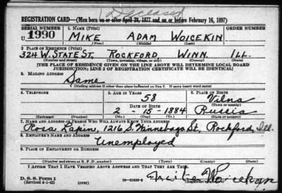 Mike Adam > Woicekin, Mike Adam (1884)