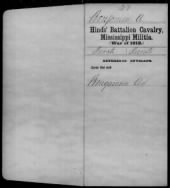 War of 1812 Service Records - Mississippi record example