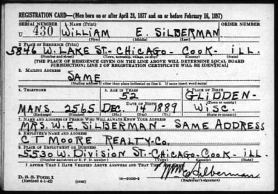 William E > Silberman, William E (1889)