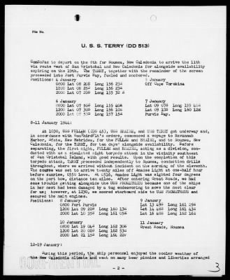 USS TERRY > War Diary, 1/1-31/44
