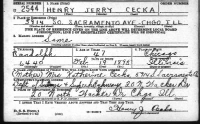 Henry Jerry > Cecka, Henry Jerry (1895)